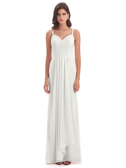 Aryanna Hourglass Spaghetti Straps Chiffon Bridesmaid Dresses