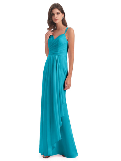 Aryanna Hourglass Spaghetti Straps Chiffon Bridesmaid Dresses