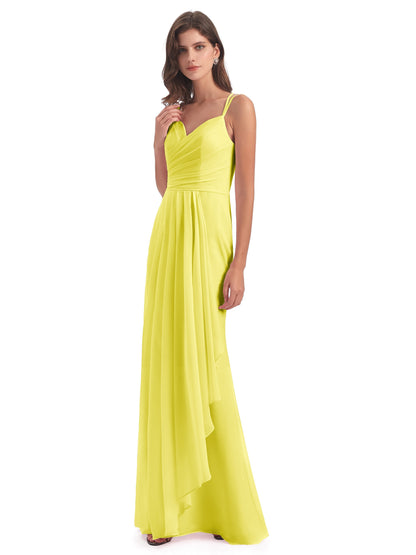 Aryanna Hourglass Spaghetti Straps Chiffon Bridesmaid Dresses