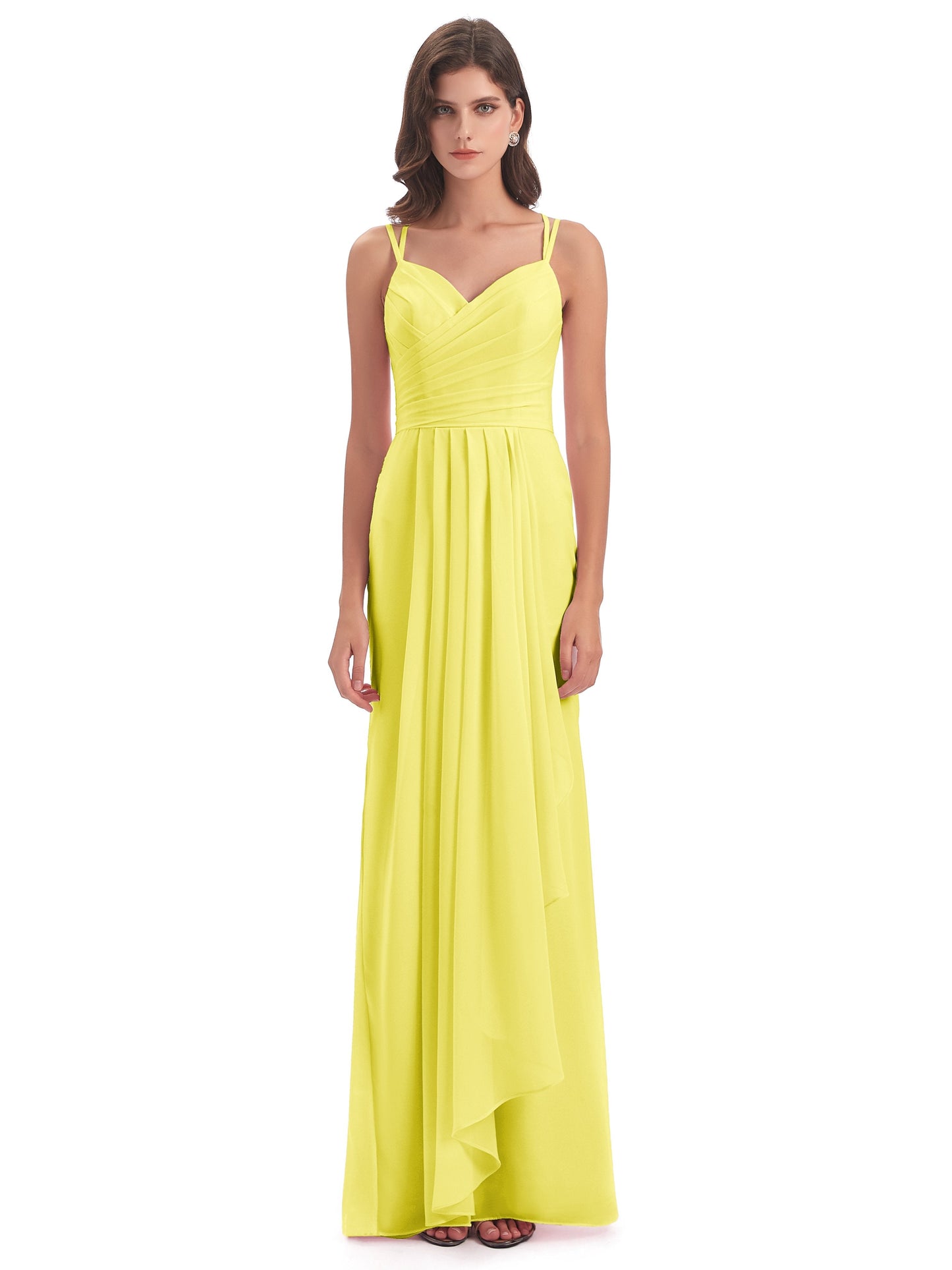Aryanna Hourglass Spaghetti Straps Chiffon Bridesmaid Dresses