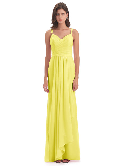 Aryanna Hourglass Spaghetti Straps Chiffon Bridesmaid Dresses