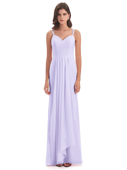 Aryanna Hourglass Spaghetti Straps Chiffon Bridesmaid Dresses
