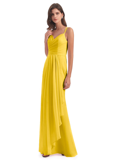 Aryanna Hourglass Spaghetti Straps Chiffon Bridesmaid Dresses