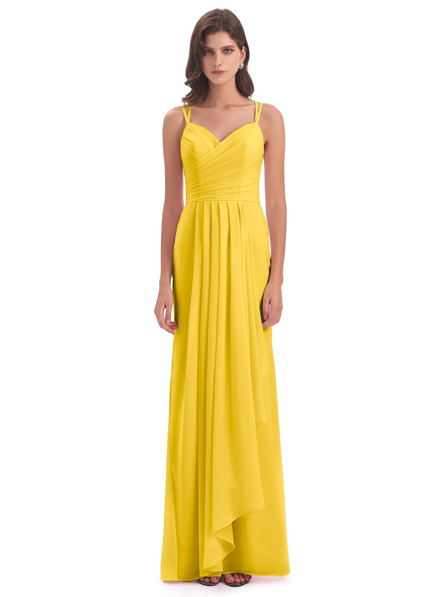Aryanna Hourglass Spaghetti Straps Chiffon Bridesmaid Dresses
