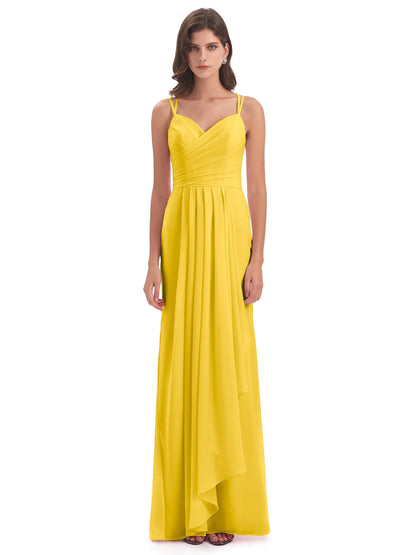 Aryanna Hourglass Spaghetti Straps Chiffon Bridesmaid Dresses