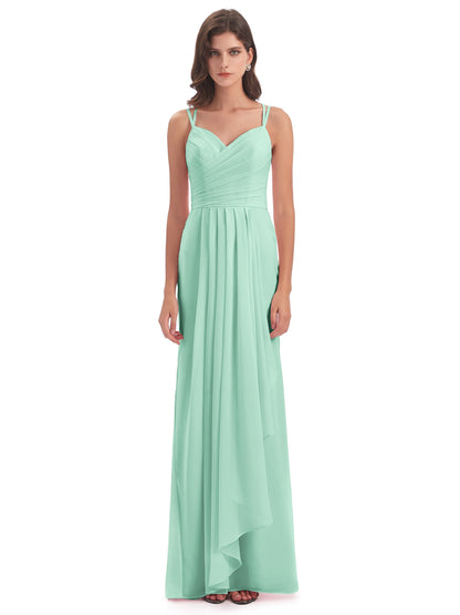 Aryanna Hourglass Spaghetti Straps Chiffon Bridesmaid Dresses