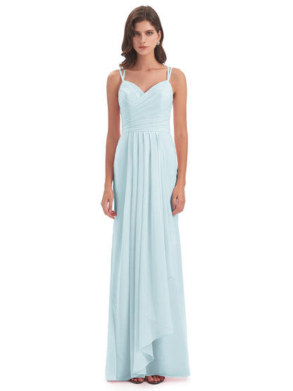 Aryanna Hourglass Spaghetti Straps Chiffon Bridesmaid Dresses