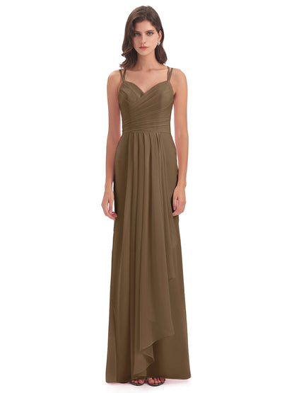Aryanna Hourglass Spaghetti Straps Chiffon Bridesmaid Dresses