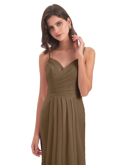 Aryanna Hourglass Spaghetti Straps Chiffon Bridesmaid Dresses
