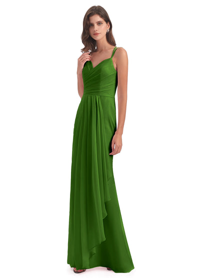 Aryanna Hourglass Spaghetti Straps Chiffon Bridesmaid Dresses