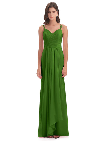 Aryanna Hourglass Spaghetti Straps Chiffon Bridesmaid Dresses