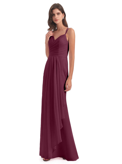 Aryanna Hourglass Spaghetti Straps Chiffon Bridesmaid Dresses