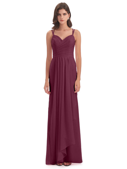 Aryanna Hourglass Spaghetti Straps Chiffon Bridesmaid Dresses
