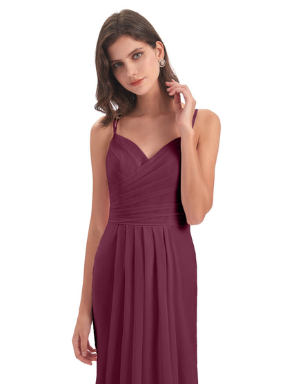 Aryanna Hourglass Spaghetti Straps Chiffon Bridesmaid Dresses