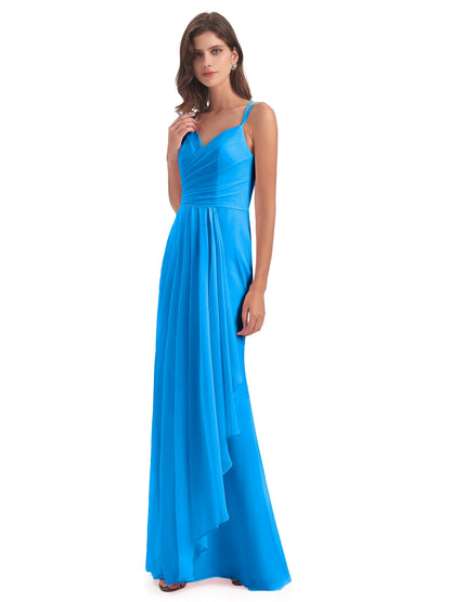 Aryanna Hourglass Spaghetti Straps Chiffon Bridesmaid Dresses