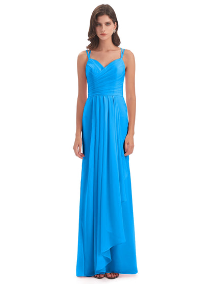 Aryanna Hourglass Spaghetti Straps Chiffon Bridesmaid Dresses
