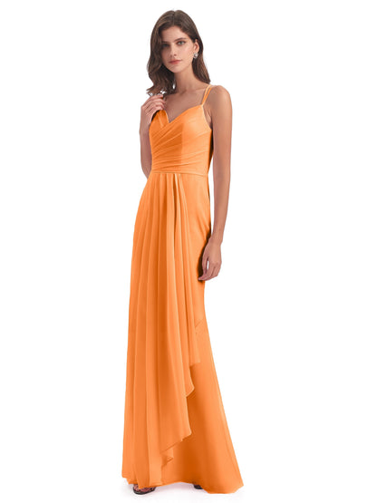 Aryanna Hourglass Spaghetti Straps Chiffon Bridesmaid Dresses