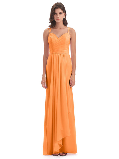 Aryanna Hourglass Spaghetti Straps Chiffon Bridesmaid Dresses