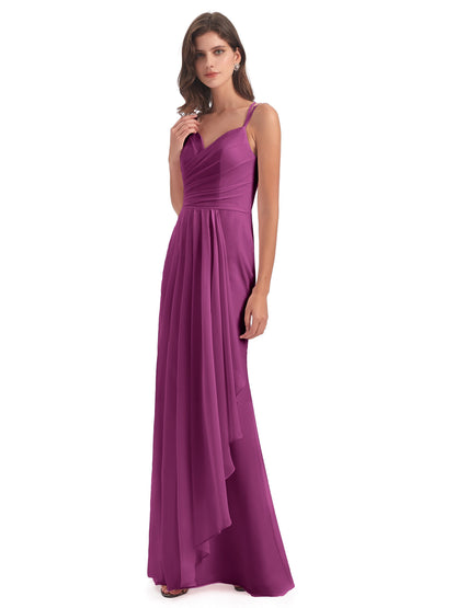 Aryanna Hourglass Spaghetti Straps Chiffon Bridesmaid Dresses