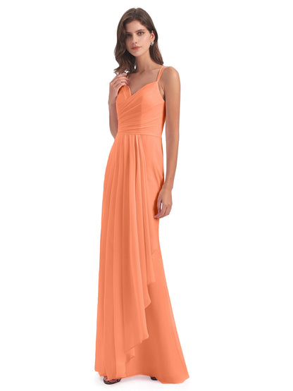 Aryanna Hourglass Spaghetti Straps Chiffon Bridesmaid Dresses