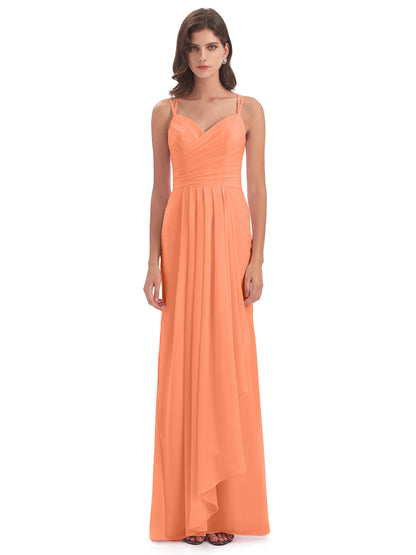 Aryanna Hourglass Spaghetti Straps Chiffon Bridesmaid Dresses