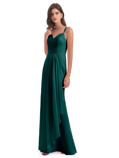 Aryanna Hourglass Spaghetti Straps Chiffon Bridesmaid Dresses