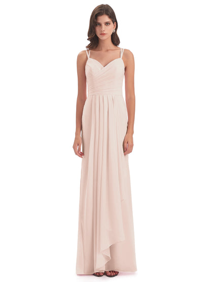 Aryanna Hourglass Spaghetti Straps Chiffon Bridesmaid Dresses