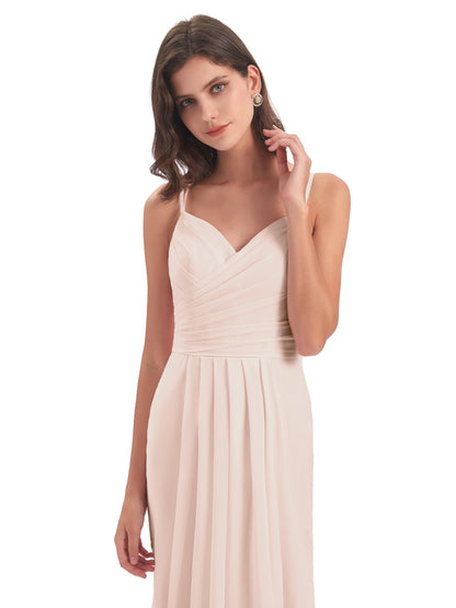 Aryanna Hourglass Spaghetti Straps Chiffon Bridesmaid Dresses