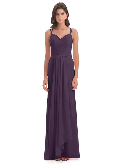 Aryanna Hourglass Spaghetti Straps Chiffon Bridesmaid Dresses
