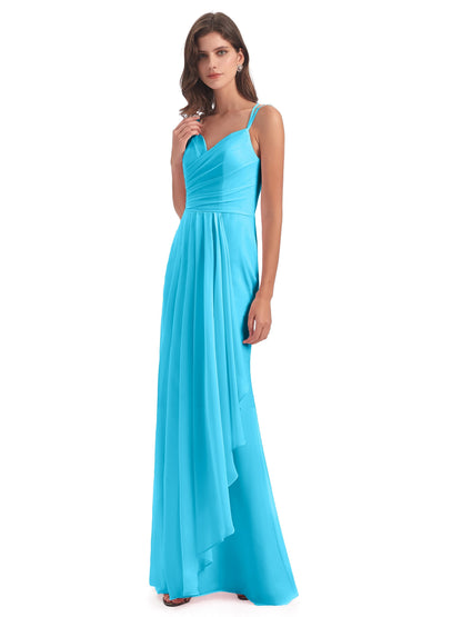 Aryanna Hourglass Spaghetti Straps Chiffon Bridesmaid Dresses