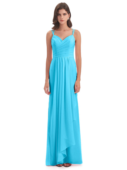 Aryanna Hourglass Spaghetti Straps Chiffon Bridesmaid Dresses
