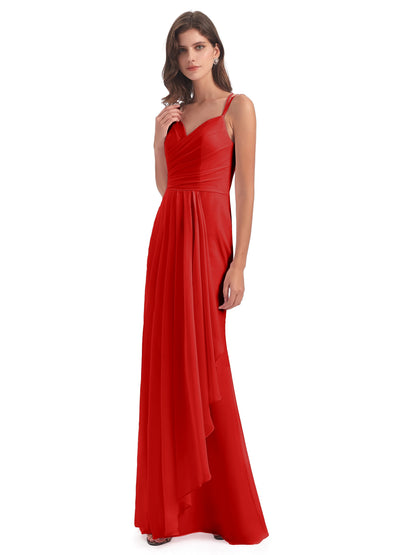 Aryanna Hourglass Spaghetti Straps Chiffon Bridesmaid Dresses