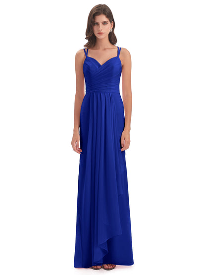 Aryanna Hourglass Spaghetti Straps Chiffon Bridesmaid Dresses