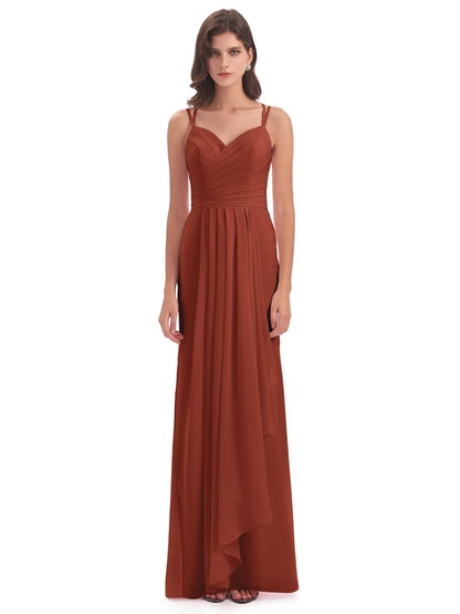 Aryanna Hourglass Spaghetti Straps Chiffon Bridesmaid Dresses