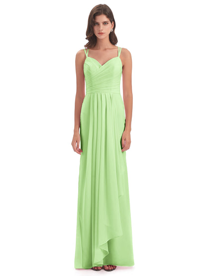Aryanna Hourglass Spaghetti Straps Chiffon Bridesmaid Dresses
