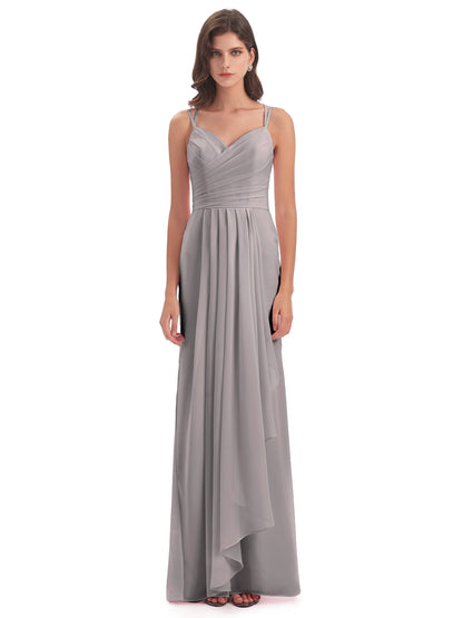 Aryanna Hourglass Spaghetti Straps Chiffon Bridesmaid Dresses
