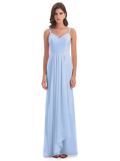 Aryanna Hourglass Spaghetti Straps Chiffon Bridesmaid Dresses