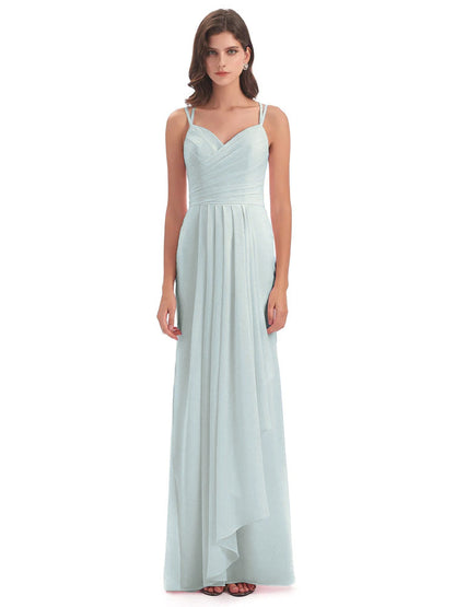 Aryanna Hourglass Spaghetti Straps Chiffon Bridesmaid Dresses