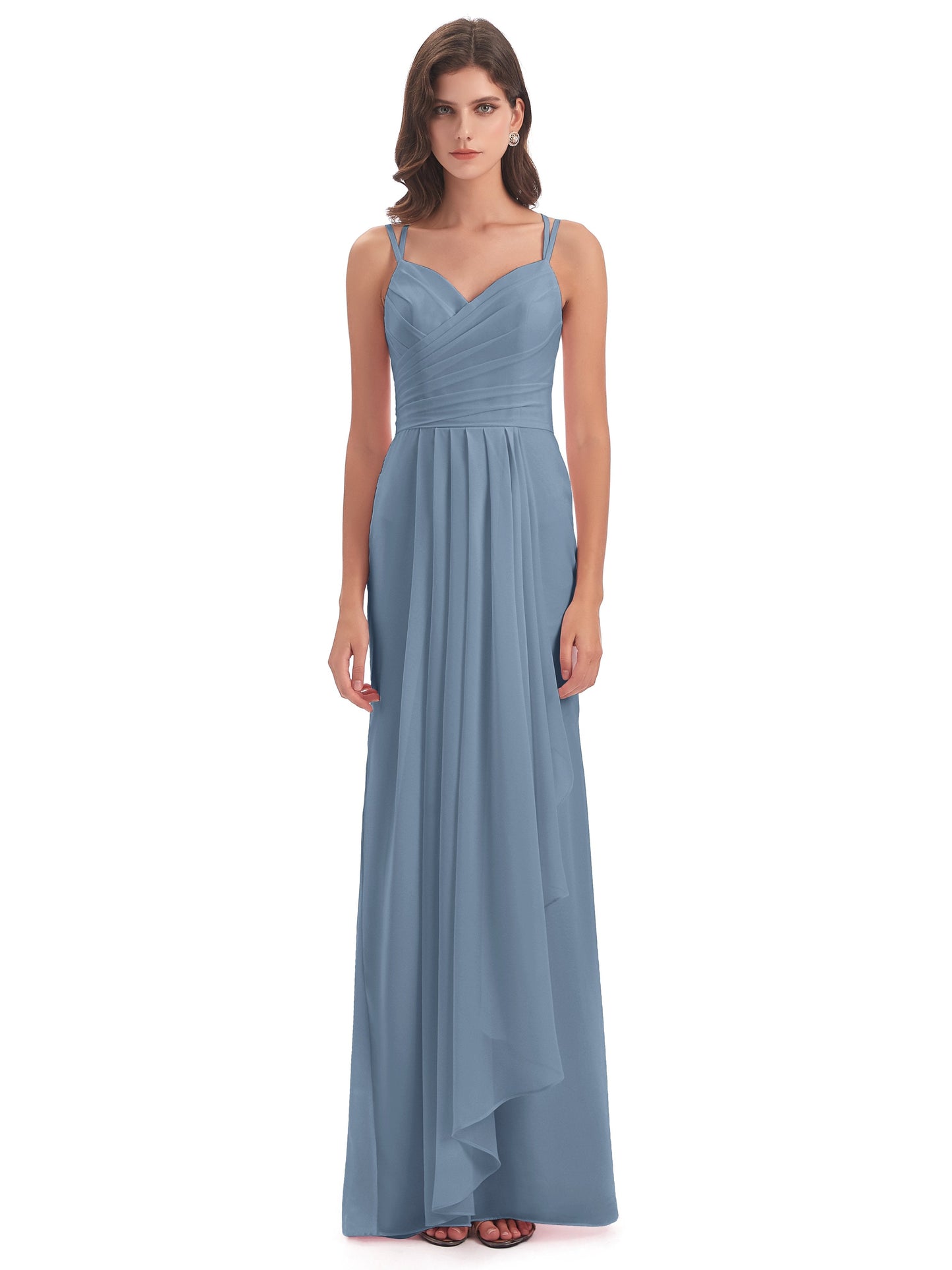Aryanna Hourglass Spaghetti Straps Chiffon Bridesmaid Dresses