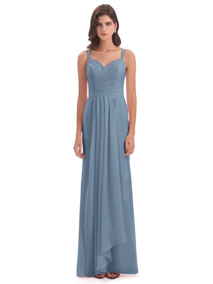 Aryanna Hourglass Spaghetti Straps Chiffon Bridesmaid Dresses