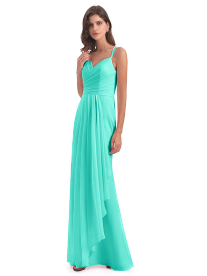 Aryanna Hourglass Spaghetti Straps Chiffon Bridesmaid Dresses