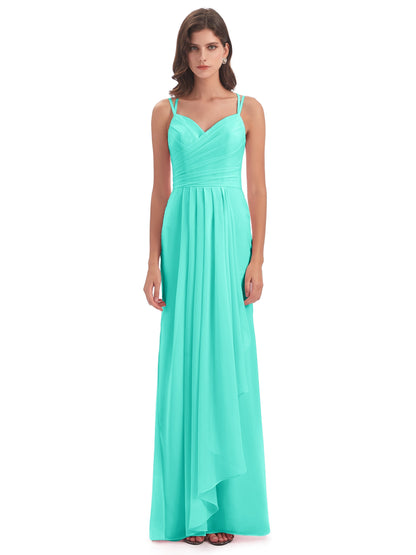 Aryanna Hourglass Spaghetti Straps Chiffon Bridesmaid Dresses