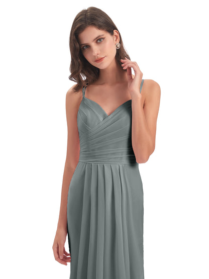Aryanna Hourglass Spaghetti Straps Chiffon Bridesmaid Dresses