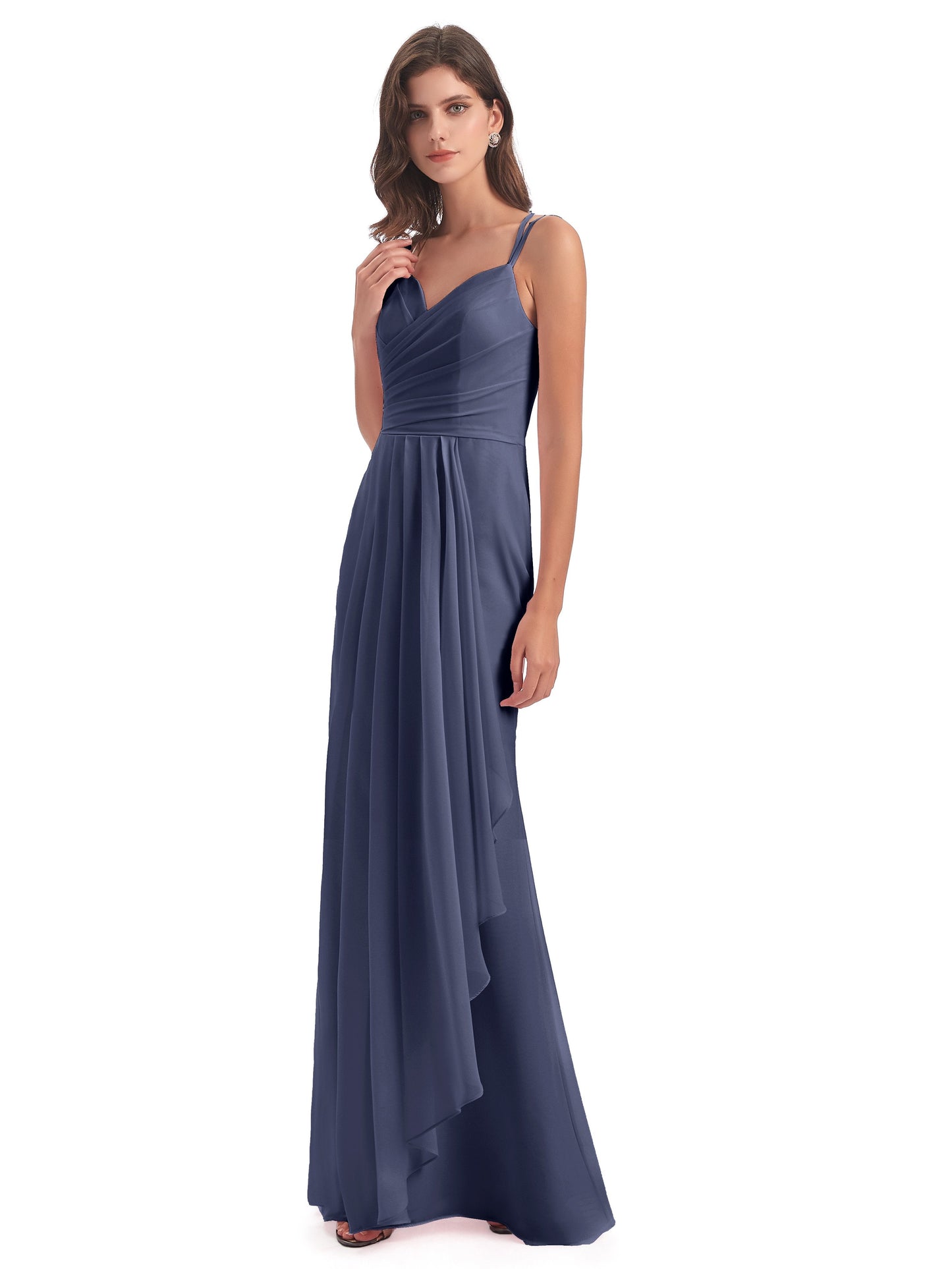 Aryanna Hourglass Spaghetti Straps Chiffon Bridesmaid Dresses