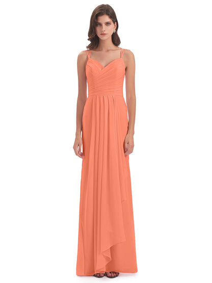 Aryanna Hourglass Spaghetti Straps Chiffon Bridesmaid Dresses