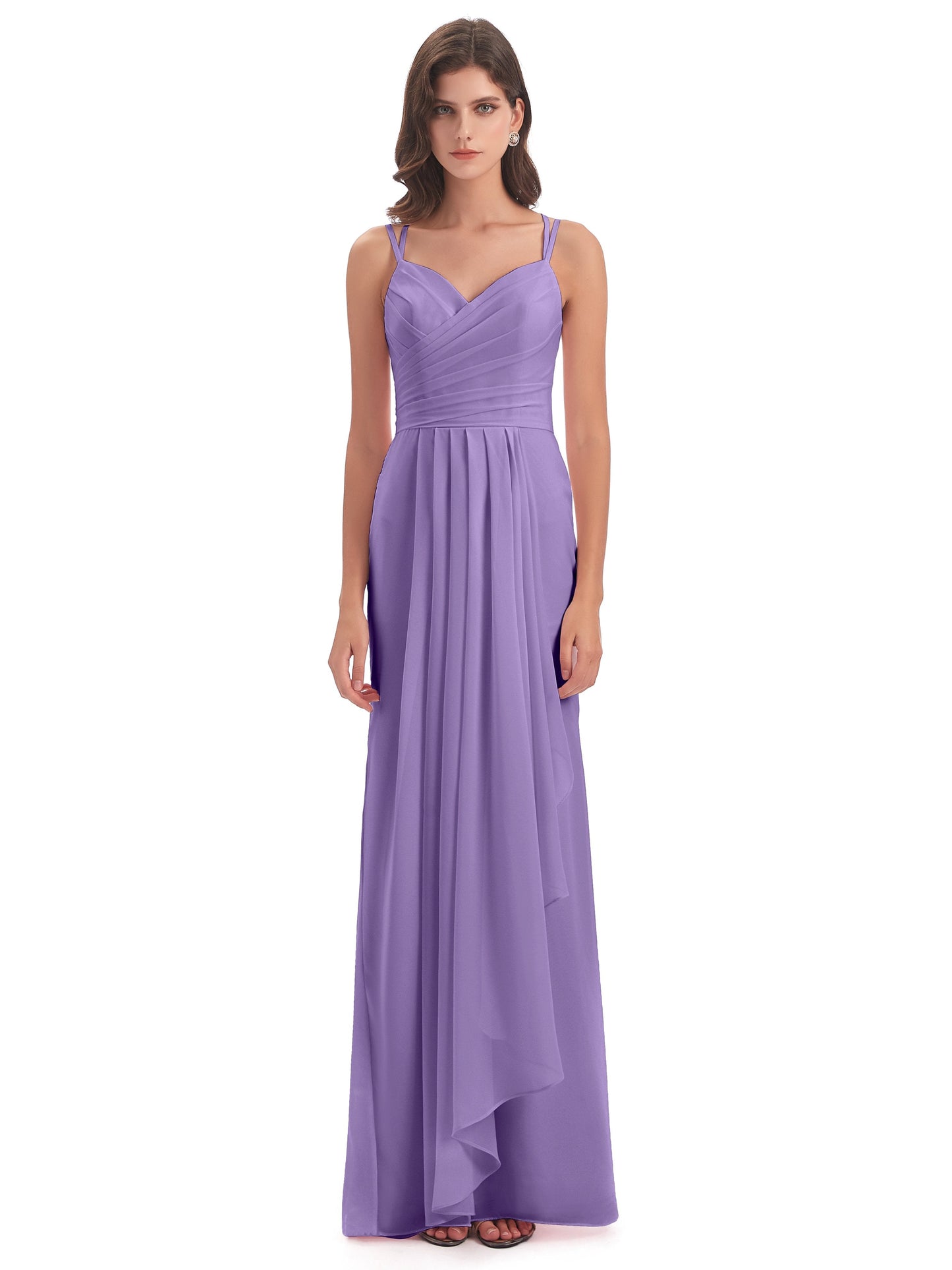 Aryanna Hourglass Spaghetti Straps Chiffon Bridesmaid Dresses