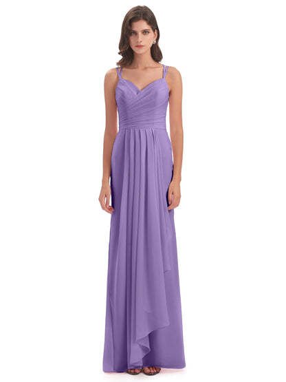 Aryanna Hourglass Spaghetti Straps Chiffon Bridesmaid Dresses