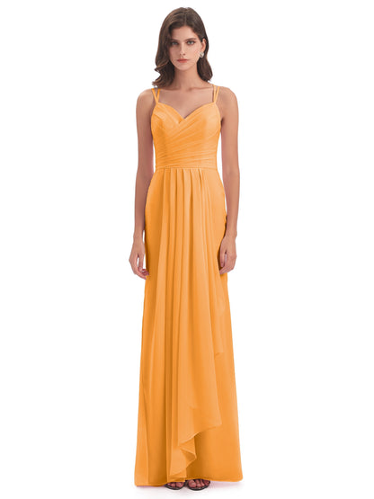 Aryanna Hourglass Spaghetti Straps Chiffon Bridesmaid Dresses