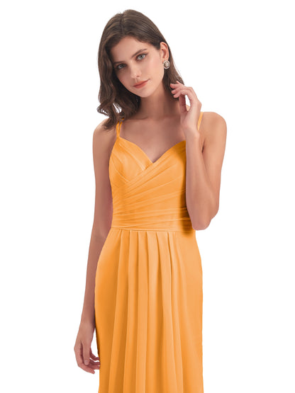 Aryanna Hourglass Spaghetti Straps Chiffon Bridesmaid Dresses