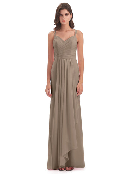 Aryanna Hourglass Spaghetti Straps Chiffon Bridesmaid Dresses